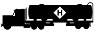 Tank vehicle transporting hazardous materials